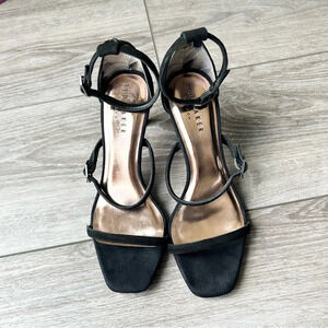 Ted Baker TRIA Triple Strap Suede  Leather Heels in Black